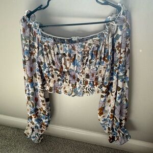 Floral Smocked Off-Shoulder Top